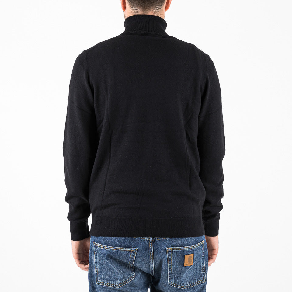 Cotton merino turtleneck nero