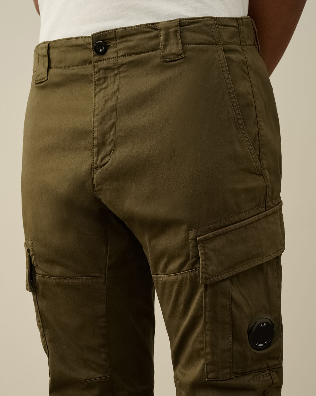 Cargo pants stretch sateen Ivy green