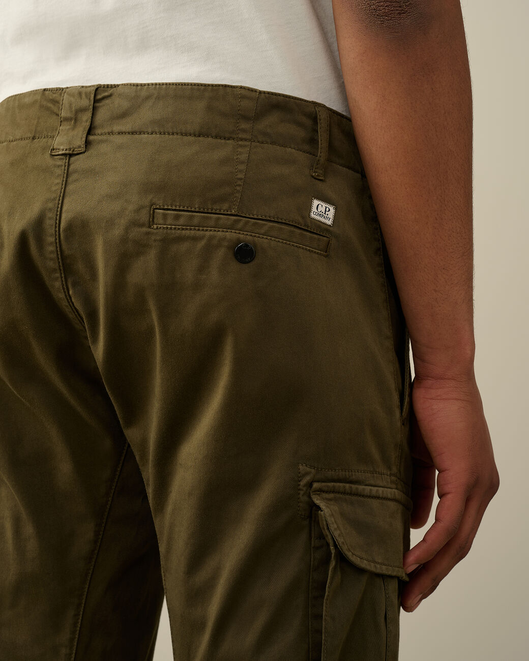 Cargo pants stretch sateen Ivy green