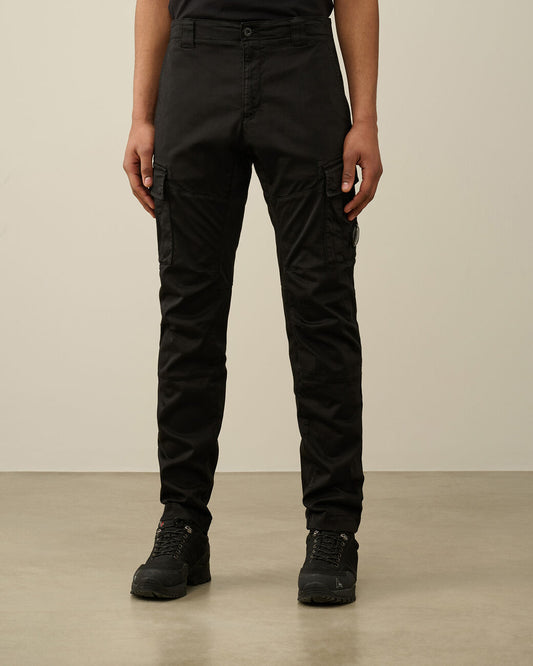 Cargo pants stretch sateen nero