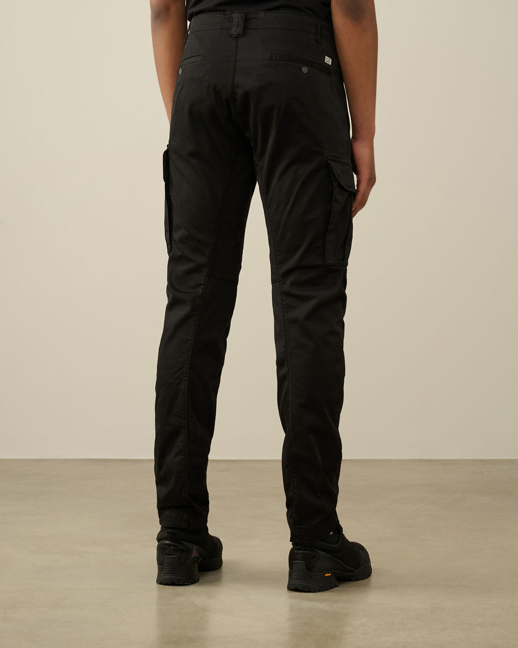 Cargo pants stretch sateen nero