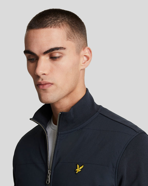 Hybrid baffled track Jacket dark navy