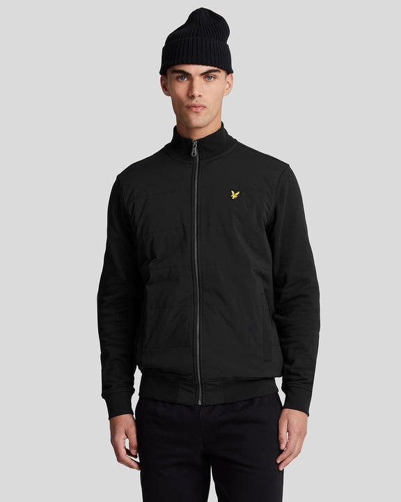 Hybrid baffled track Jacket nera