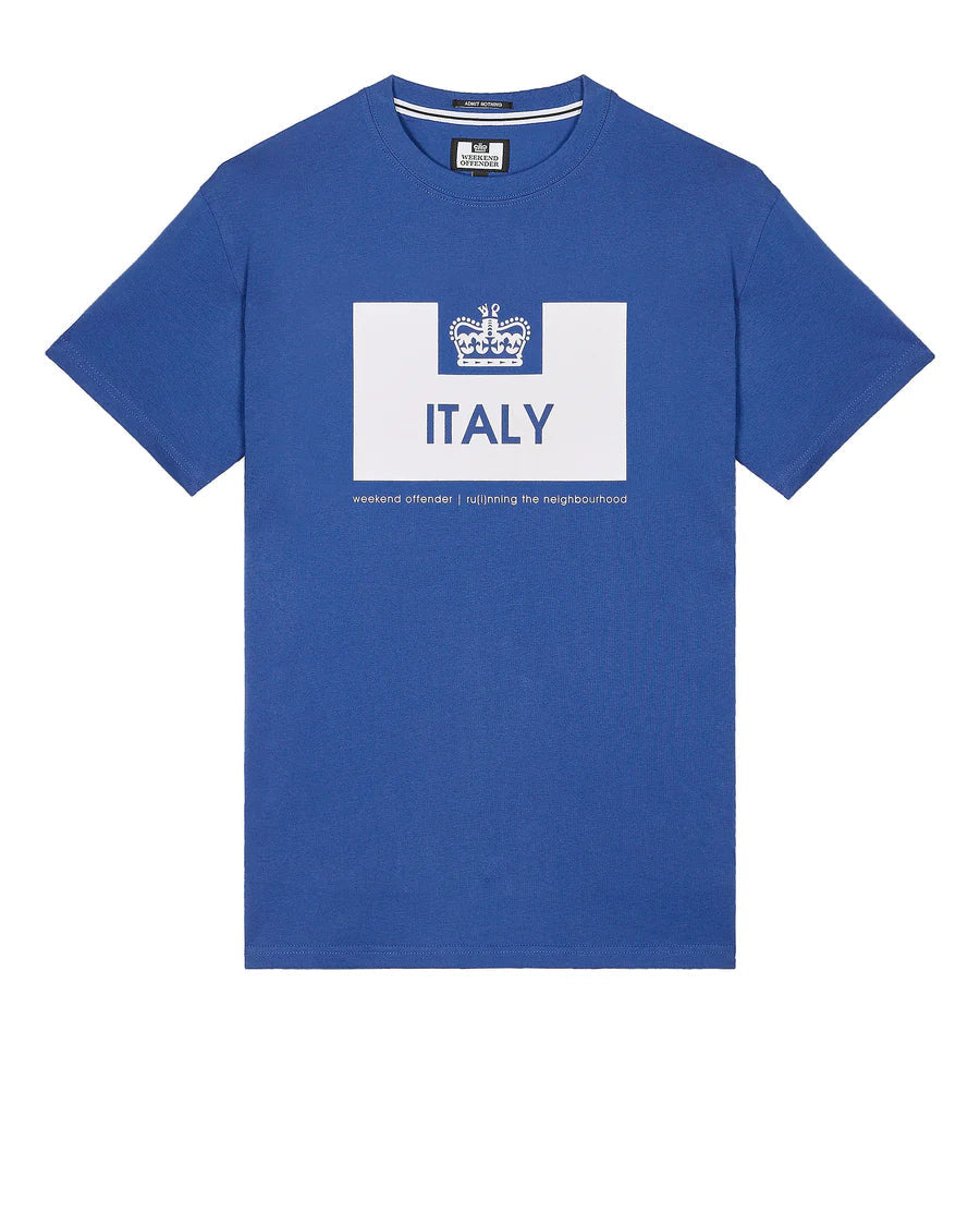 T-shirt country Series blu/bianco