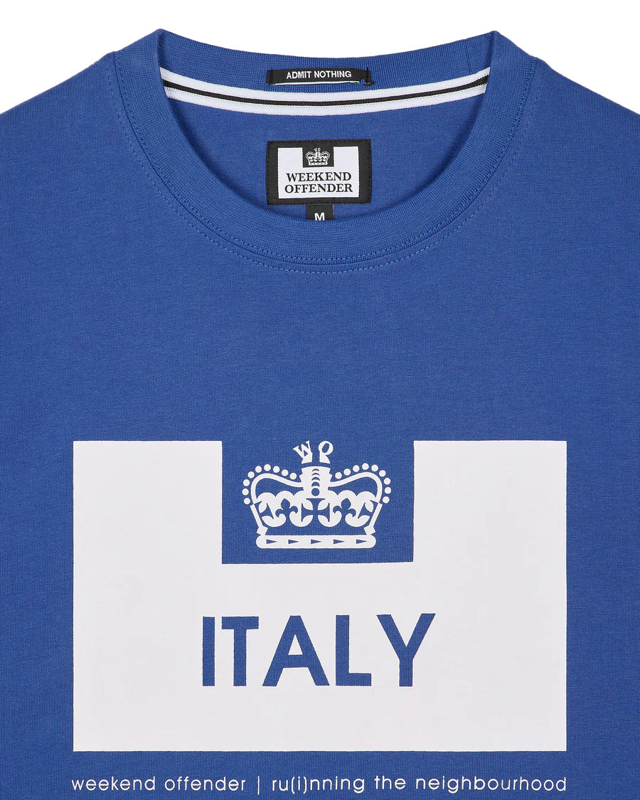 T-shirt country Series blu/bianco