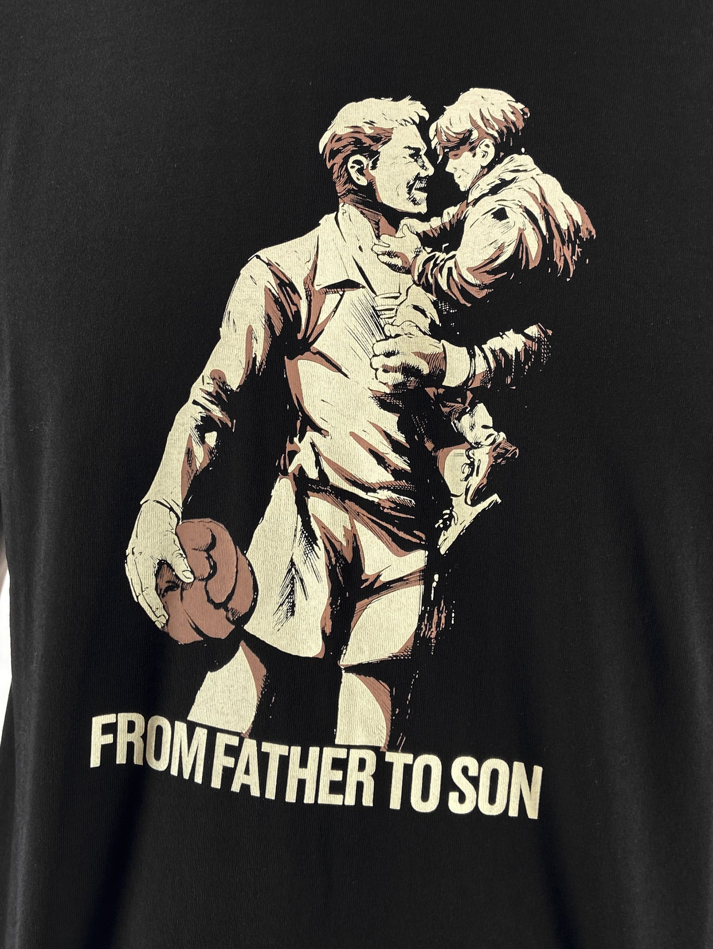 T-shirt di padre in figlio nera