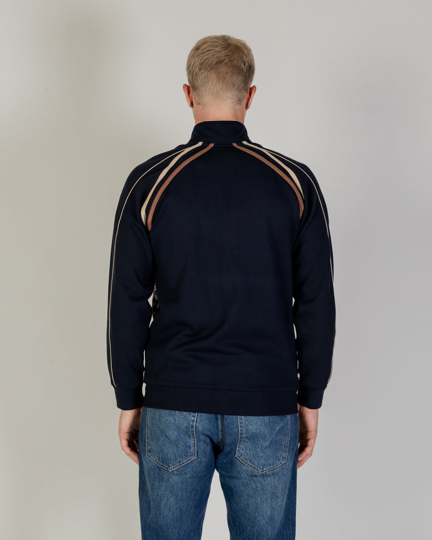 Felpa track top check/blu navy in scuba