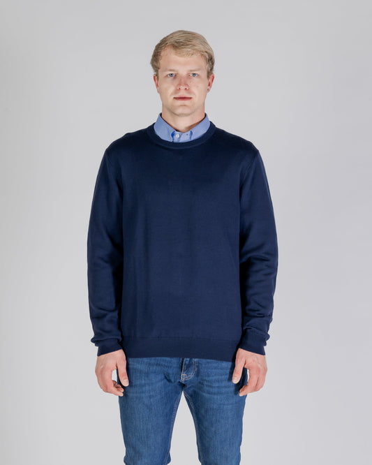 Maglione 100% merino blu toppe check