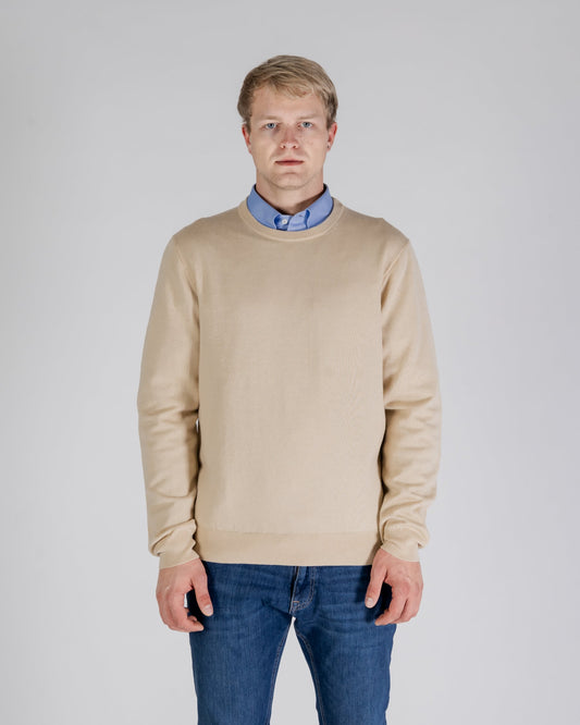 Maglione 100% merino beige toppe check