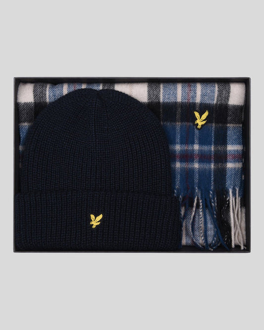 Cofanetto cuffia + sciarpa blu navy