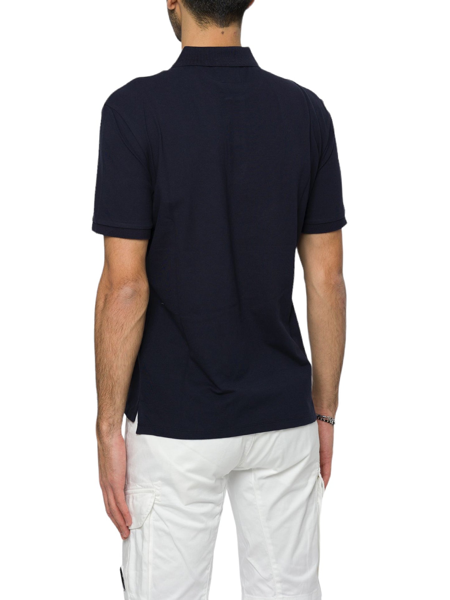 Stertch Piquet slim polo shirt blu navy