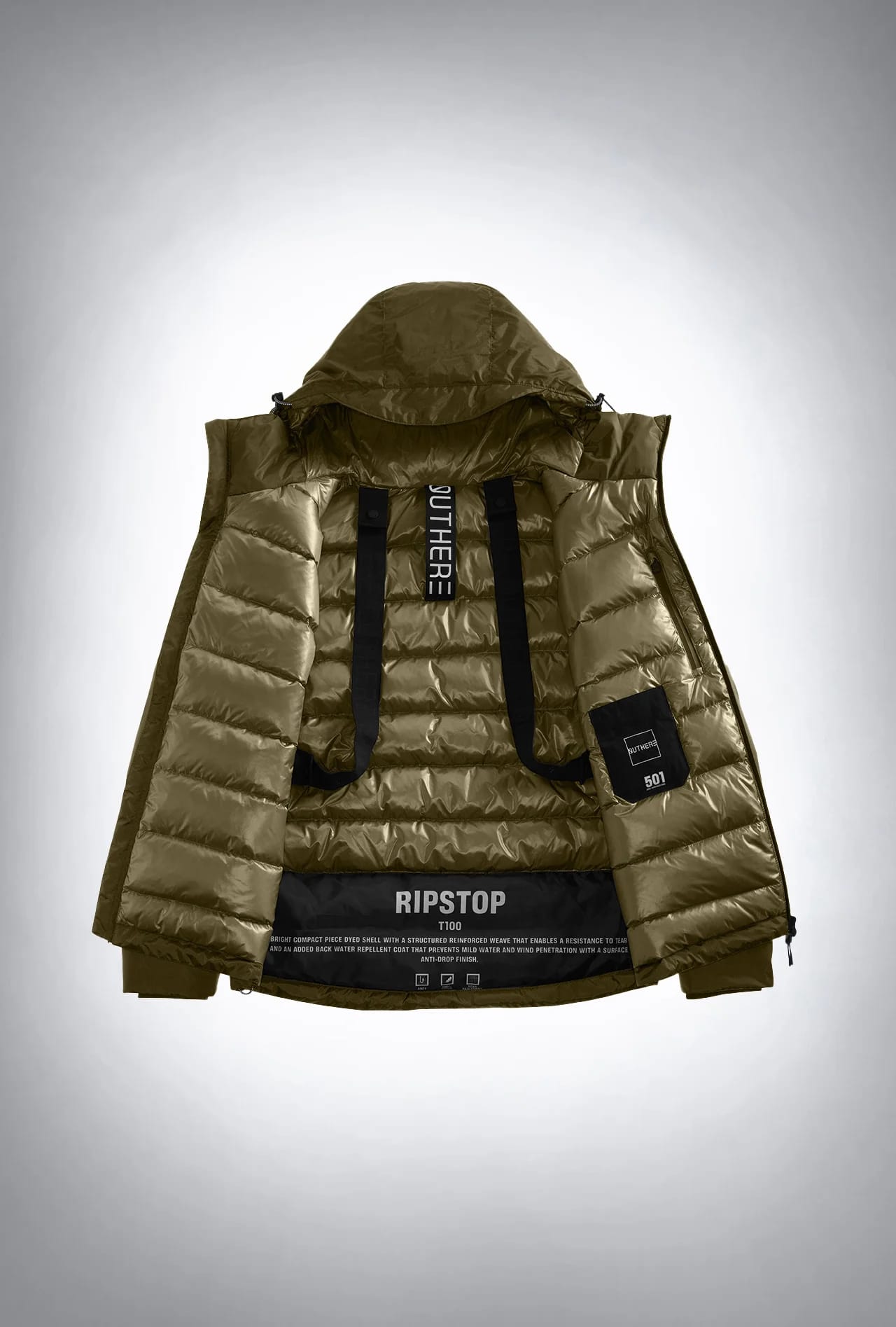 Giubbotto in Ripstop verde militare imbottito