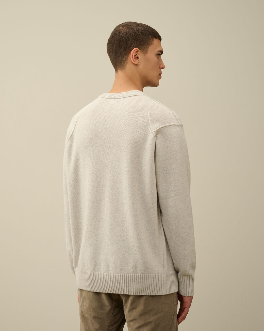 Lambswool GRS crew neck off White melange