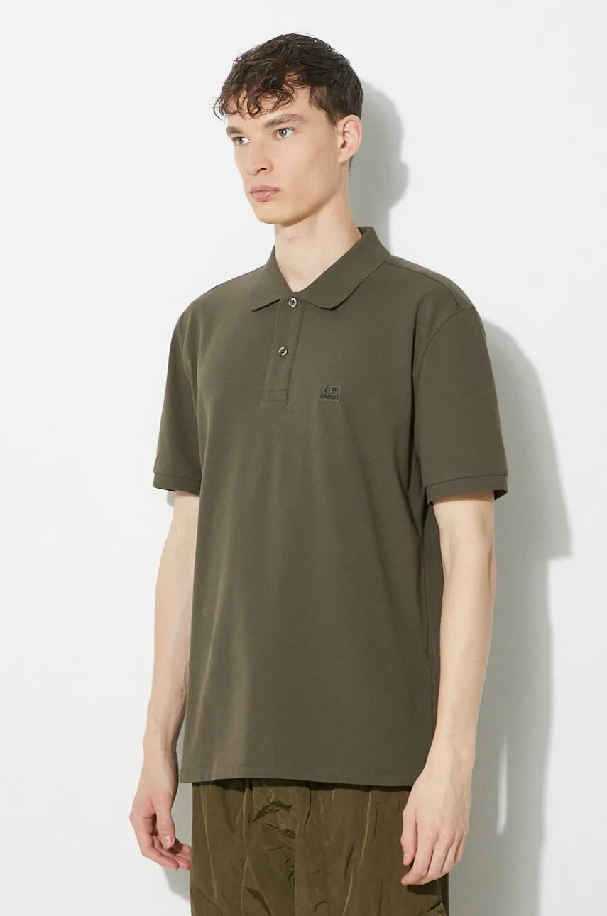 Stertch Piquet slim polo shirt verde militare