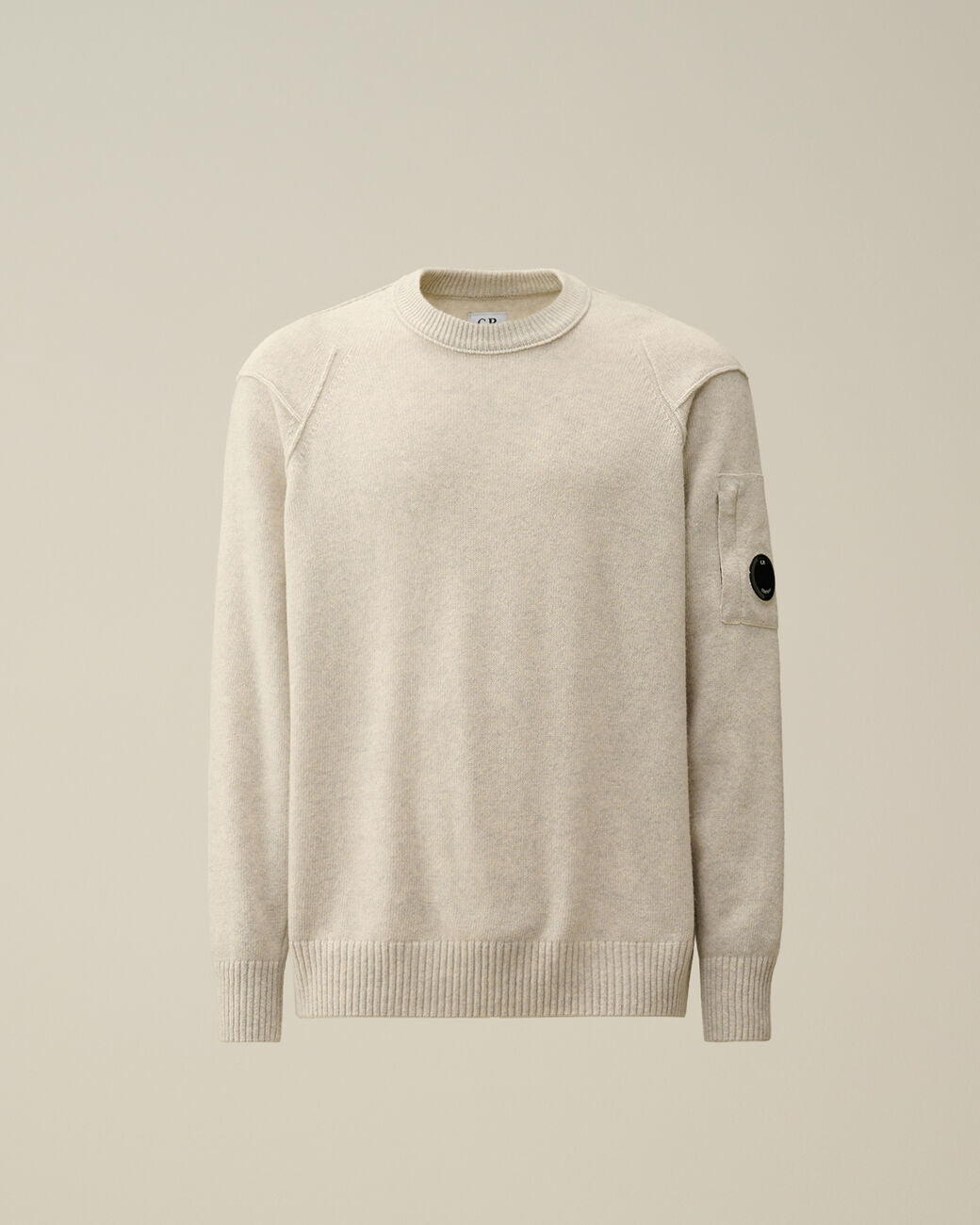 Lambswool GRS crew neck off White melange