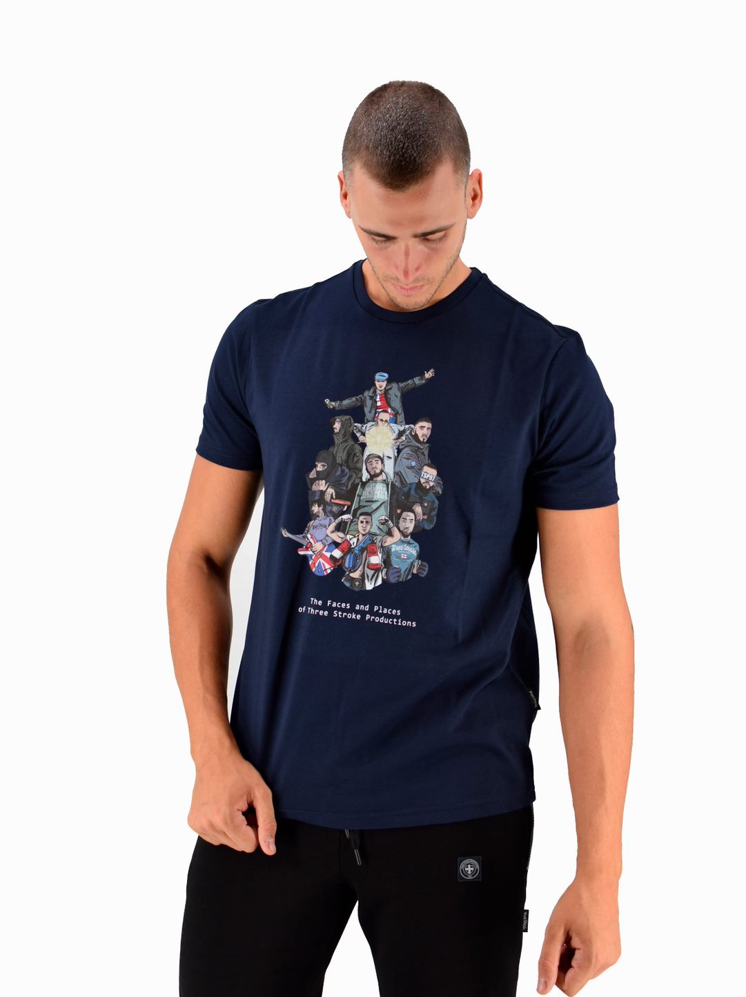 T-shirt Faces and Places blu navy